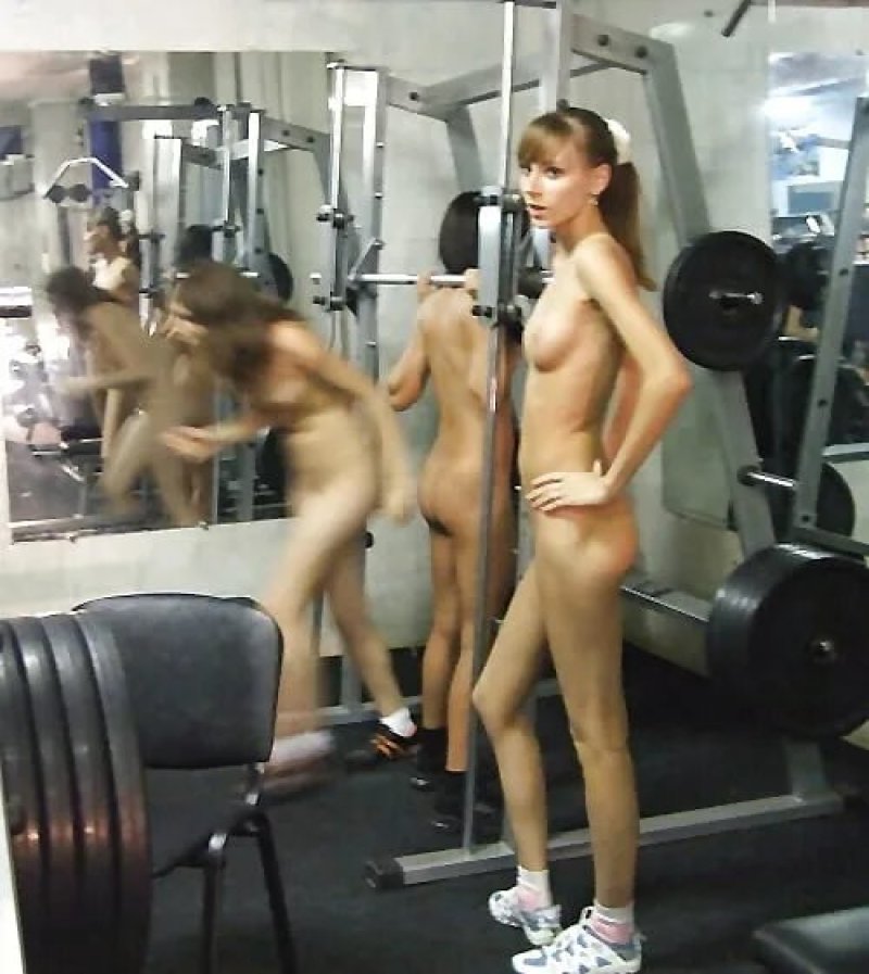 Nudist in the gym, Naked girls in the gym, Naked in the gym