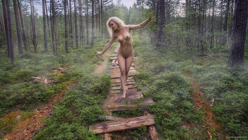 Erotic photo shoot in the forest, Naked women in the forest, Naked girls in the forest