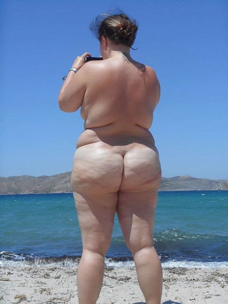 Cellulite naked on the beach, Older women on the beach, Fat female asses