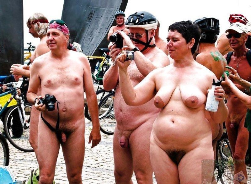 Elderly women nudists, Mature nudists in public, Festival of naked old women