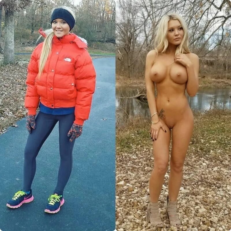 Naked girls in clothes and without, Naked and clothes, In clothes and without naked