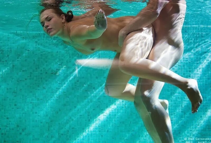 Swimming underwater naked, Swimming in the pool, Naked swimming in the pool