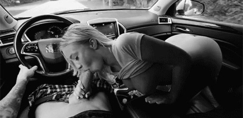 Amateur suction in a car, Beautiful suction in the car, Blowjob in a porn car