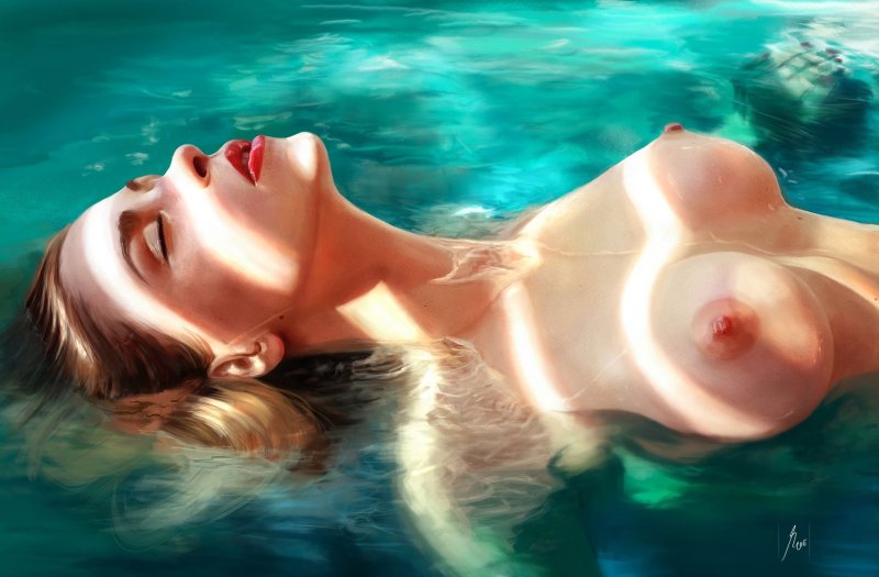 Naked girls in water, Naked girls in transparent water, Naked girls under water