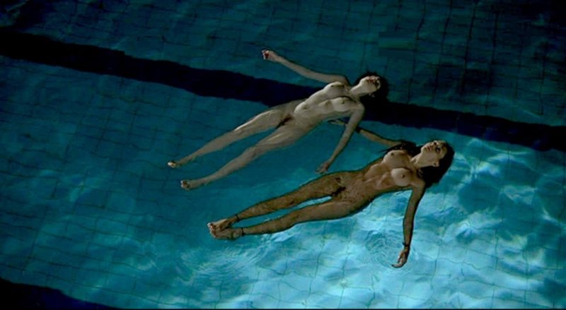 A man and woman floating in pool, Diana Gomez and Ariadne Kabol Nude, Girl in the pool