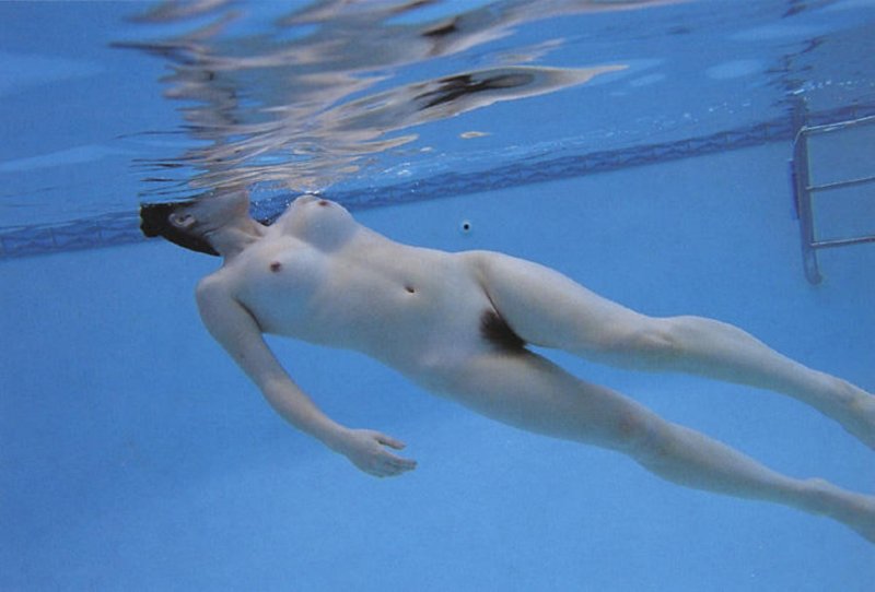 A man swimming in pool, Girls swim naked, Underwater swimming
