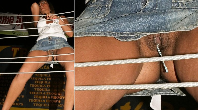 Hairy pussies under the skirt, Men member of jeans, Jeans