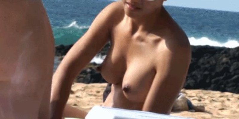 Nudists with big tits gifs, Nudisian beach erotica, Beach Topless