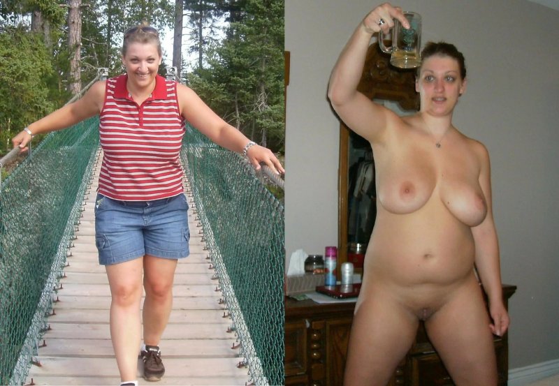 Lush dresses and undresses, Chubby dressed and undressed, Separate full women