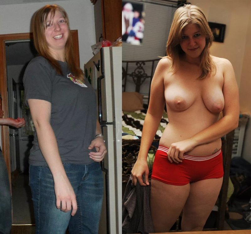 Wife dress undress private busty, Dressed and stripped girl, Dressed against undressed