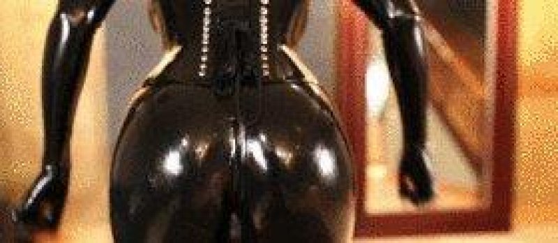 Erotic butt in latex, Back in latex, Girl in a latex suit