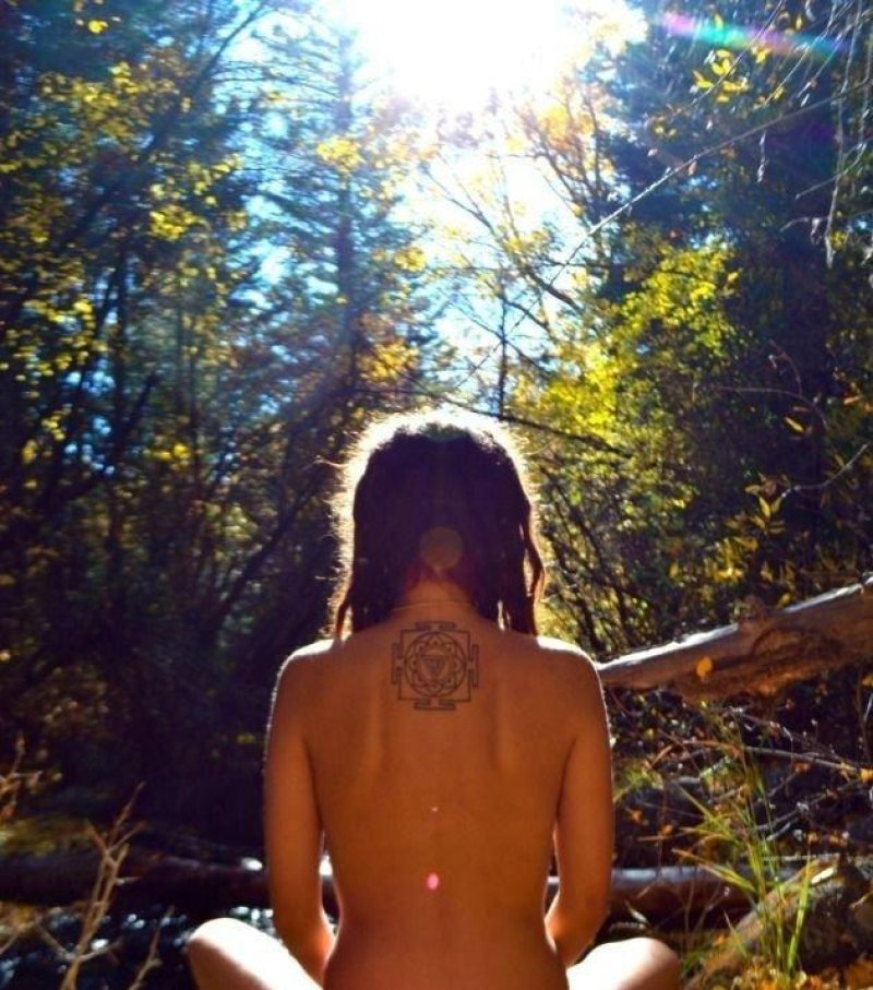 Naked woman meditation, Tattoo on the back for girls, Tattoo on the back of girl