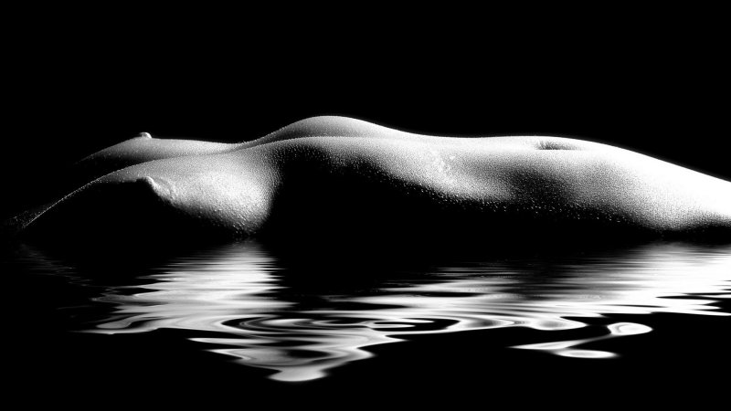 Erotic desktop wallpaper, Naked girls are black white, Female body Erotic