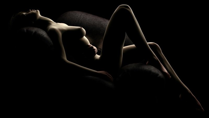 Female body in the dark, Naked body, Erotic in the dark
