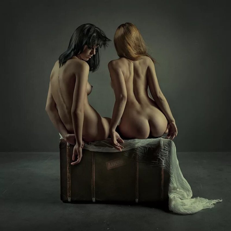 Two beautiful naked women, Erotic, Photo shoot of two girls nude