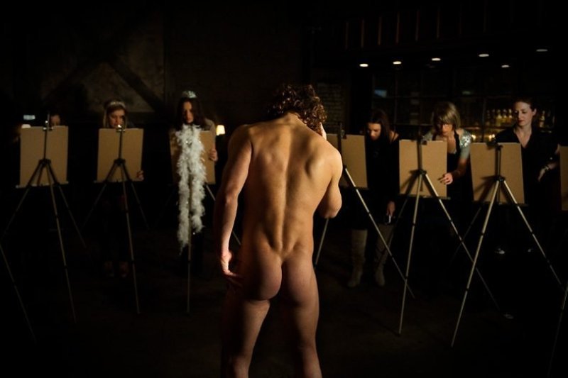 Naked model bears, Suppressers at the Academy of Arts, Dmitry Nagiev Naked