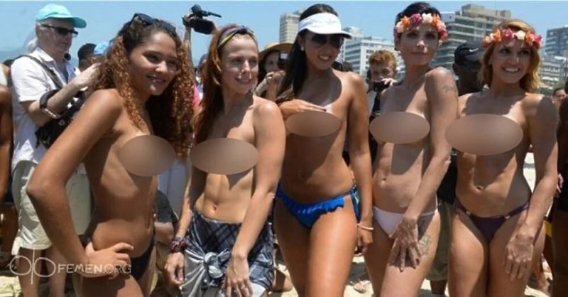 Brazilian girls topless, Tops on the beach of Rio de Janeiro, Brazilian nudists