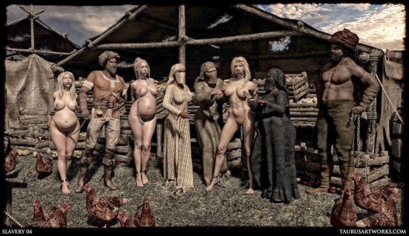 Naked slaves on plantations, Naked slaves of the Middle Ages, Naked women slaves on the farm