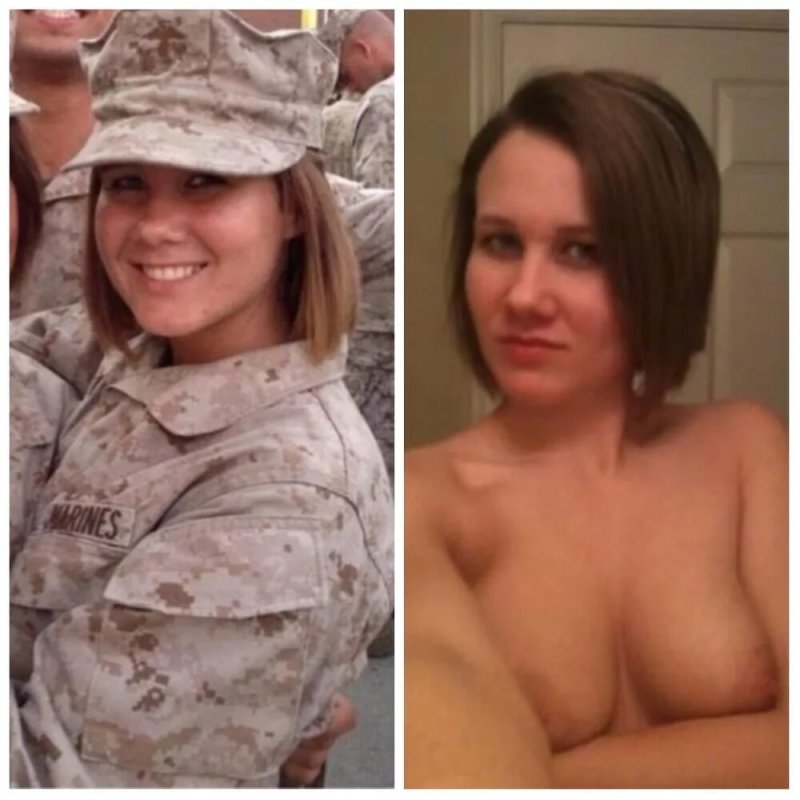 Women military dressed and separate, Girls in the US Army, Naked American military women