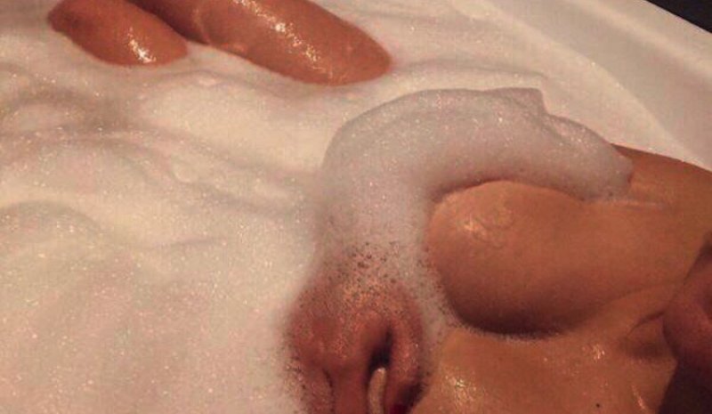 Womens pussy in the bathroom, Girl in a bath with foam, Girl in a bathroom selfie