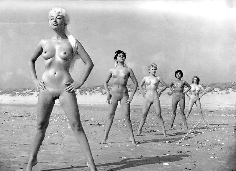 Nudism, Retro girls nudist, Soviet women on the beach nude