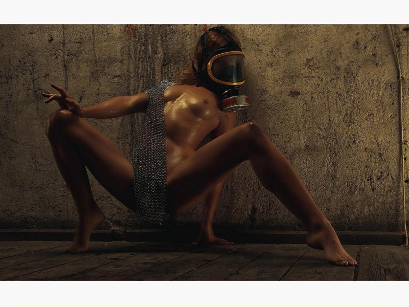Girl in gas mask, Woman in gas mask, Girl in respirator
