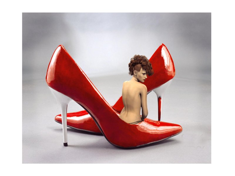 Studs on stilettos, Heels shoes, Red shoe