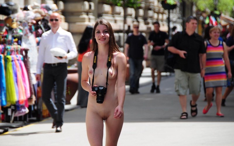 Naked, Naked in public, Girls naked in public