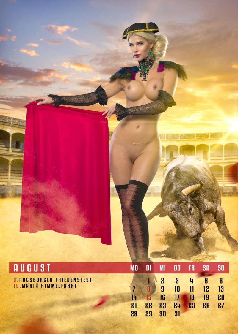 Michaela Shefer Erotic Calendar, Erotic calendars, Bull in Corrid