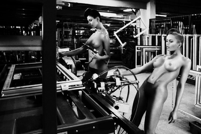 Erotic photo shoot at the factory, Girl, Naked photo shoot at the factory