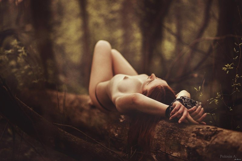 Erotic photo shoot in the forest, Erotica in the forest, Naked girl in the forest
