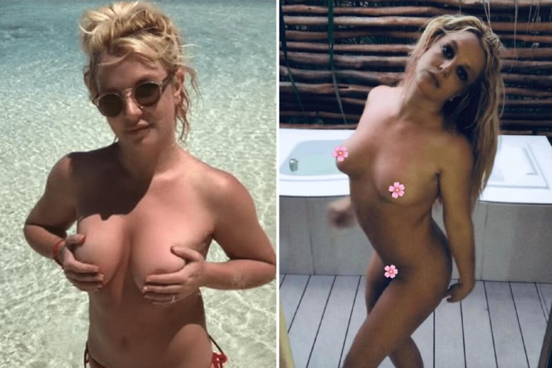 Britney Spears Toples, Britney Spears Nudging, Naked Britney Spears on the beach