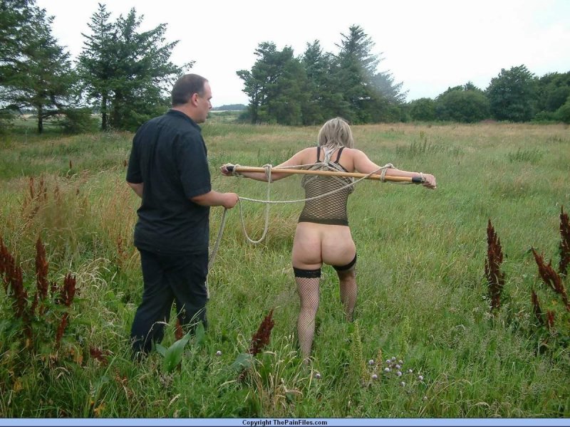 Bdsm related in nature, Bdsm in nature, Naked slaves in the nature of BDSM