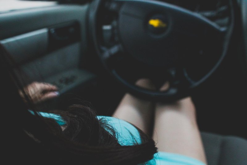 With a girl in car, Girl at the wheel, Girl driving Chevrolet Lacetti