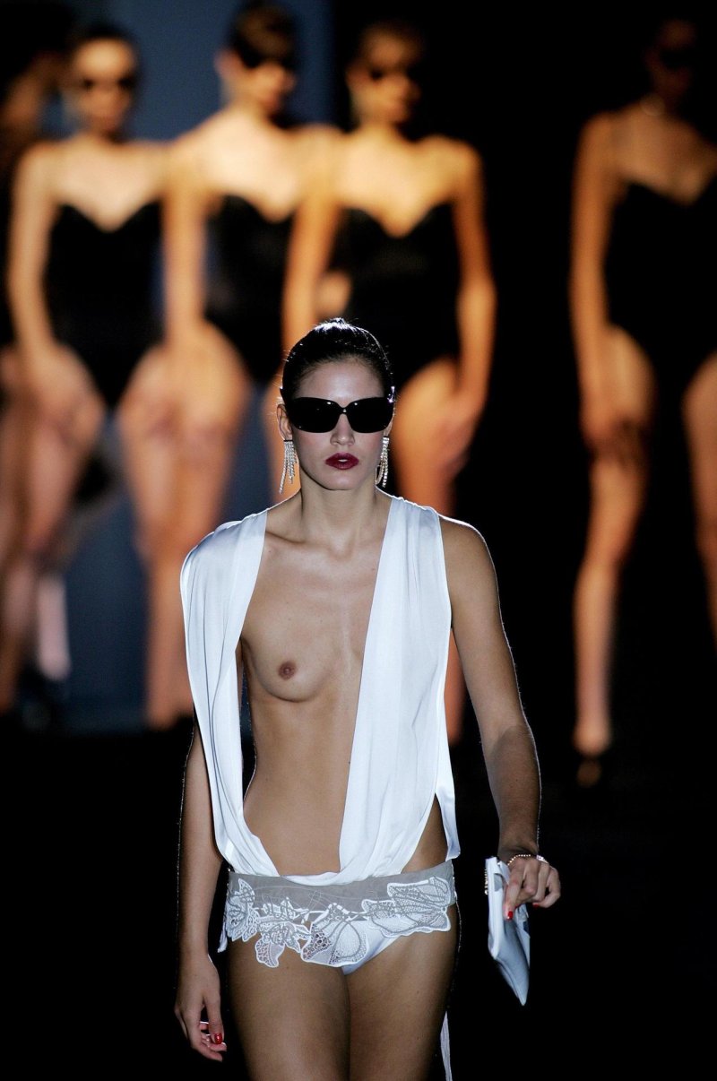 Naked fashion model on the catwalk, Fashion mod, Naked fashion models on the catwalk