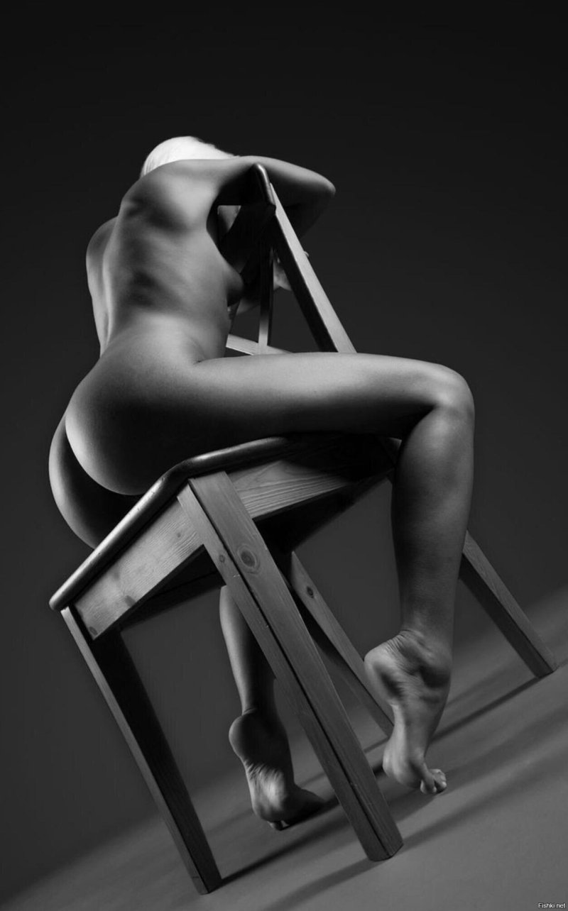 Erotic photo shoot on a chair, Nude on a chair, Poses for a photo shoot in the style of nude