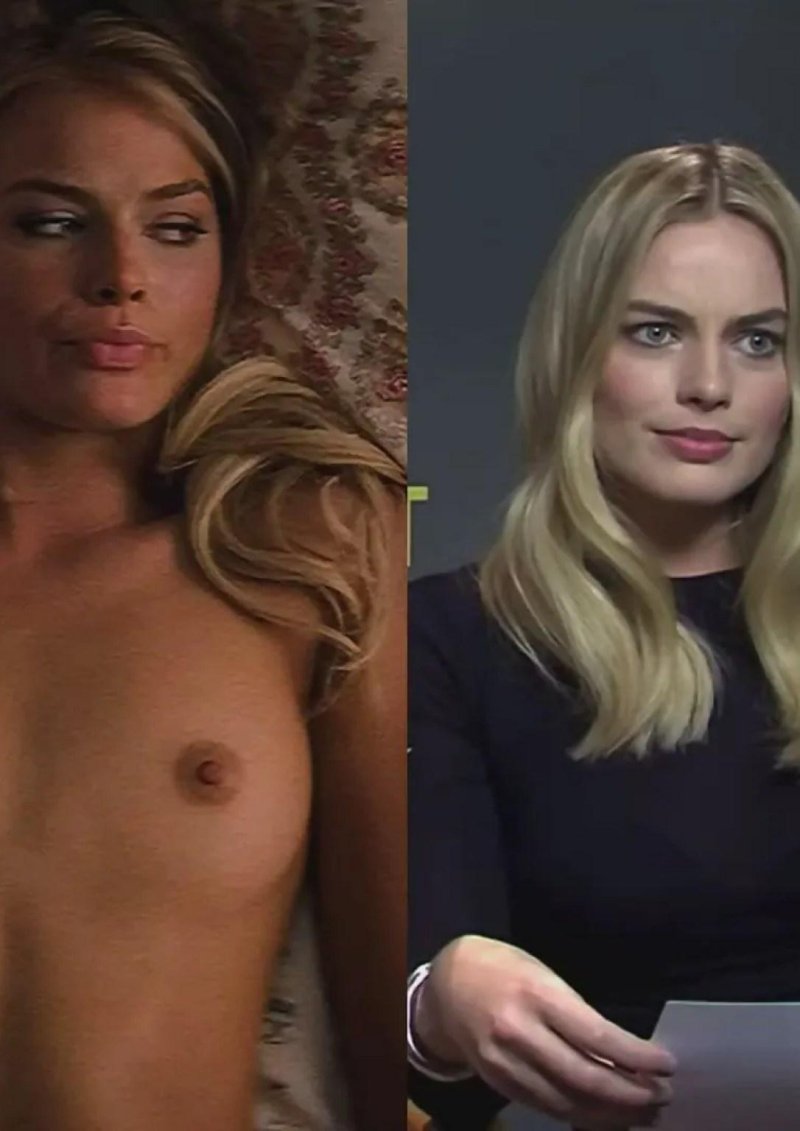 Naked actress Margot Robbie, Margo Robbie, Breast of Margot Robbie