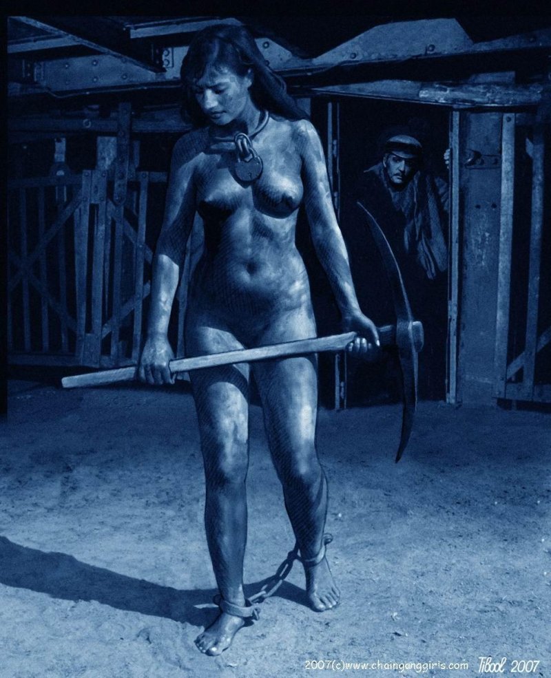 Mark Desadov drawings Tibool, Naked slaves in mines, Slave tibool color
