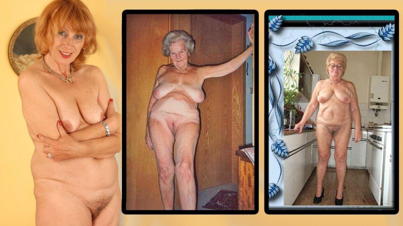 Separate elderly women, Separate naked old women, Naked elderly old women